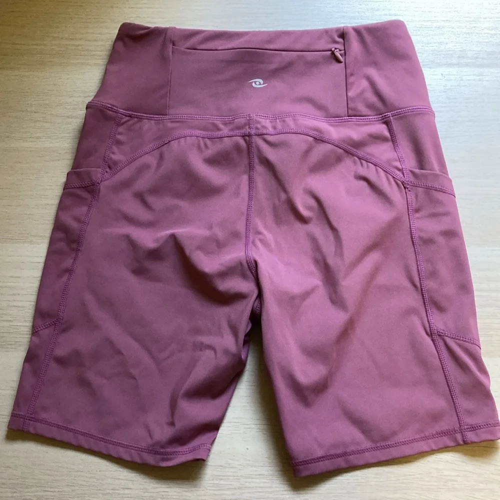 Pink High-Waist Bike Shorts with Stretchy Fabric, women’s size medium - Picture 5 of 8